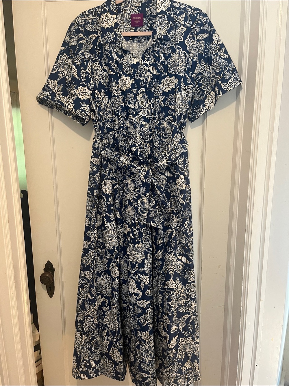 Simons Liberty Navy and White Floral Dress